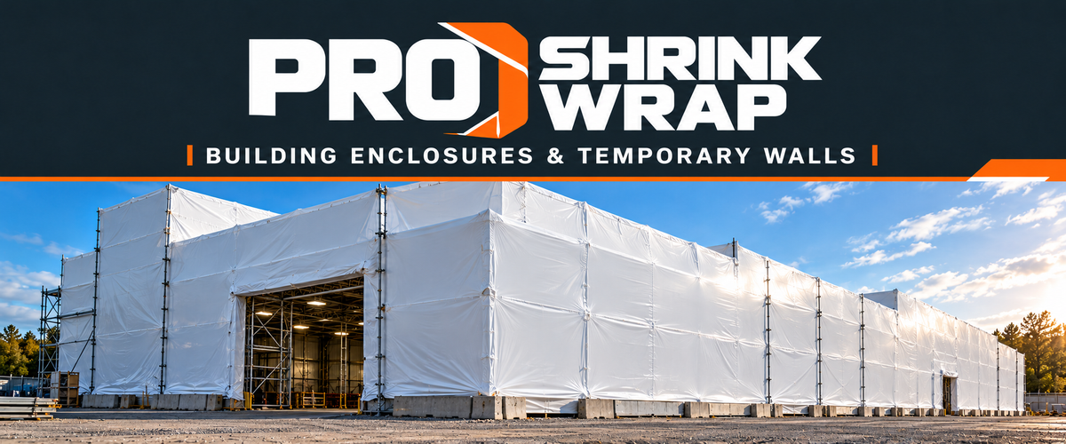 Pro Shrink Wrap building enclosures & temporary walls service illustration banner