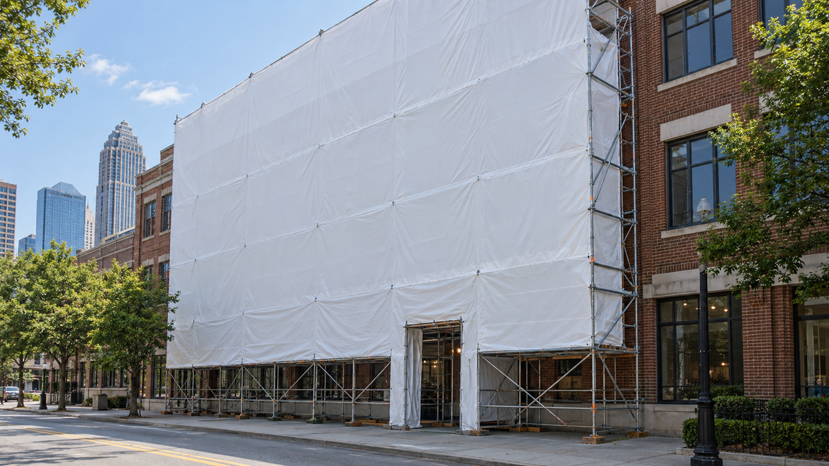 Scaffolding enclosure illustration